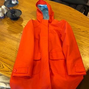 LL Bean bright red women’s rain jacket in size medium